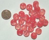 25 12x5mm Crystal Red Rounded Flat Disks